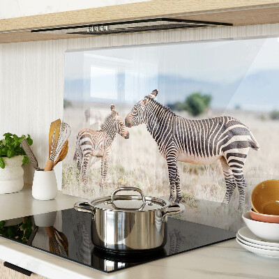 Tagliere in vetro temperato Zebre sul prato