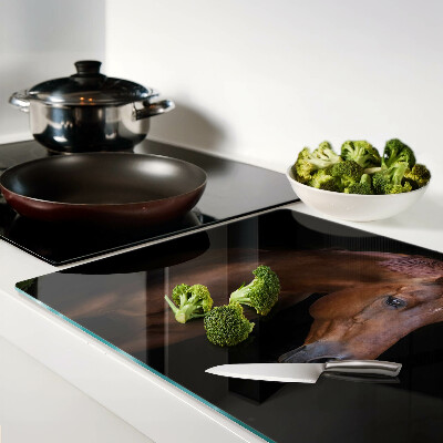 Tagliere in vetro con stampa raffigurante un ritratto di cavallo