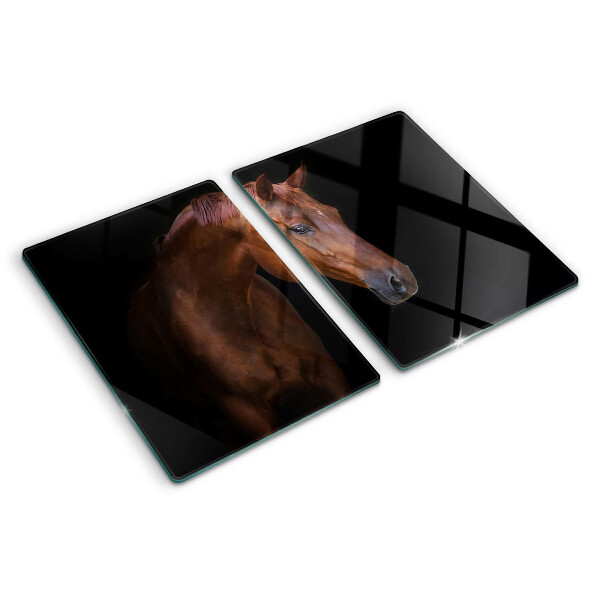 Tagliere in vetro con stampa raffigurante un ritratto di cavallo