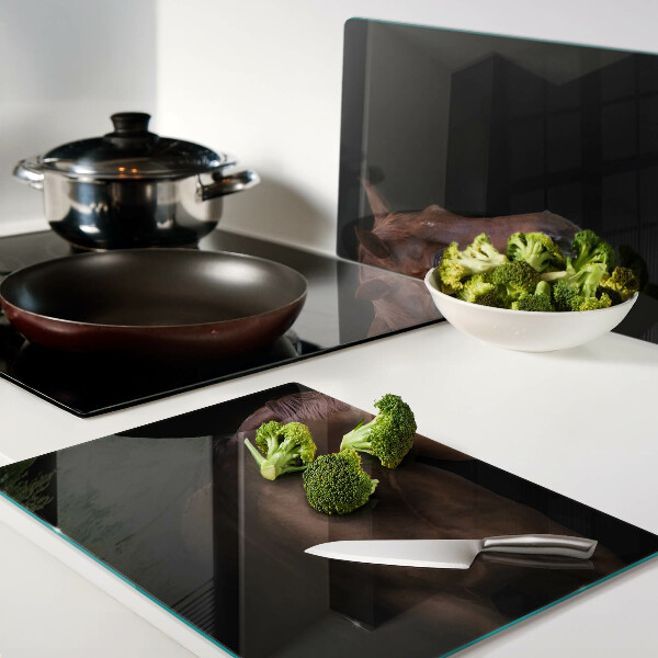 Tagliere in vetro con stampa raffigurante un ritratto di cavallo