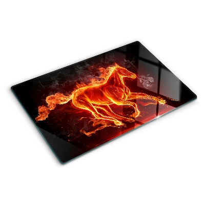 Tagliere in vetro temperato Cavallo in fiamme