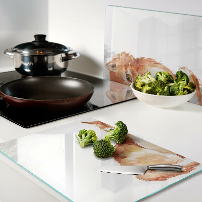 Tagliere in vetro temperato con disegno di un gattino rosso