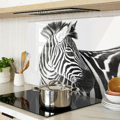 Tagliere in vetro temperato Zebra a strisce bianche e nere