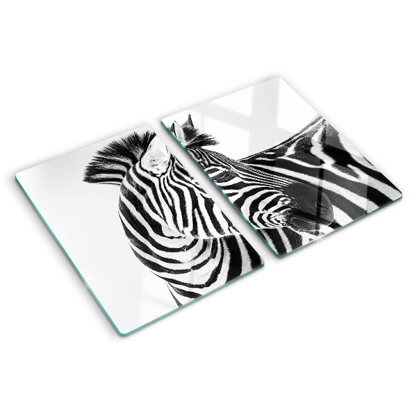 Tagliere in vetro temperato Zebra a strisce bianche e nere