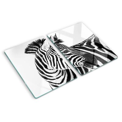 Tagliere in vetro temperato Zebra a strisce bianche e nere