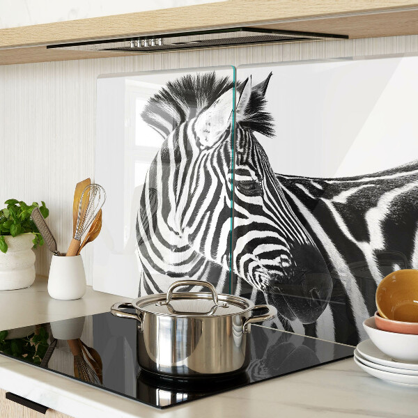 Tagliere in vetro temperato Zebra a strisce bianche e nere