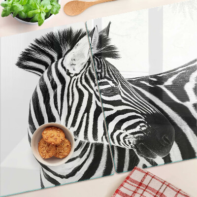 Tagliere in vetro temperato Zebra a strisce bianche e nere