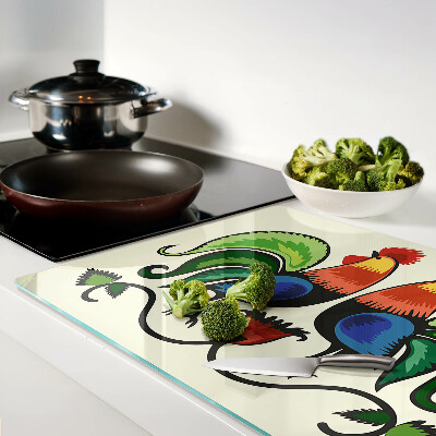 Tagliere in vetro con motivo folk firmato Galli