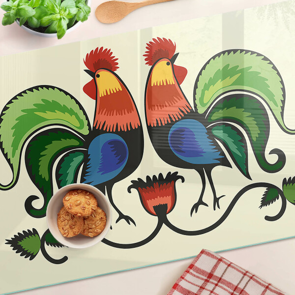 Tagliere in vetro con motivo folk firmato Galli