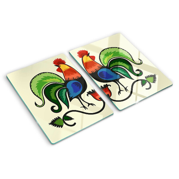 Tagliere in vetro con motivo folk firmato Galli