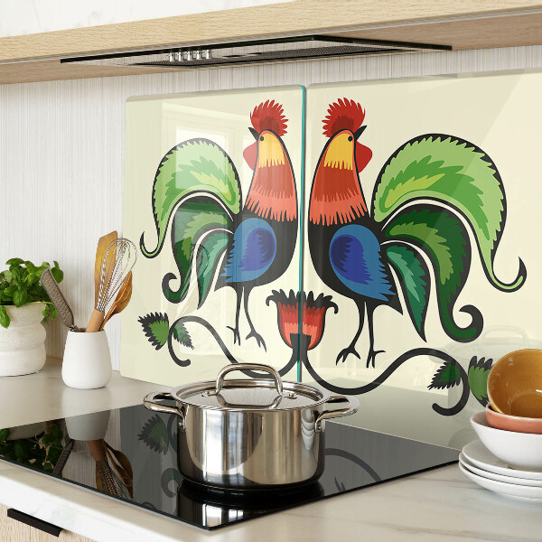 Tagliere in vetro con motivo folk firmato Galli