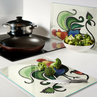 Tagliere in vetro con motivo folk firmato Galli