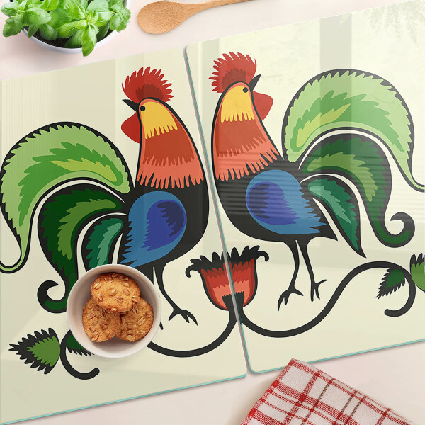 Tagliere in vetro con motivo folk firmato Galli