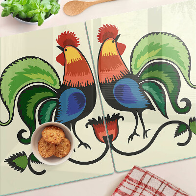 Tagliere in vetro con motivo folk firmato Galli