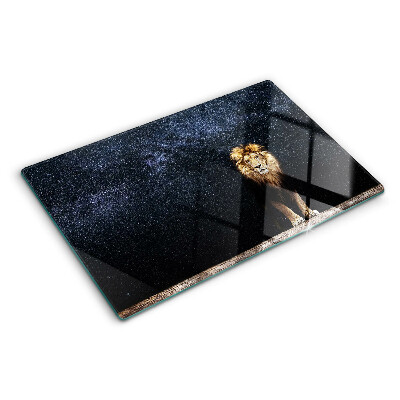 Tagliere in vetro Leone e cielo stellato