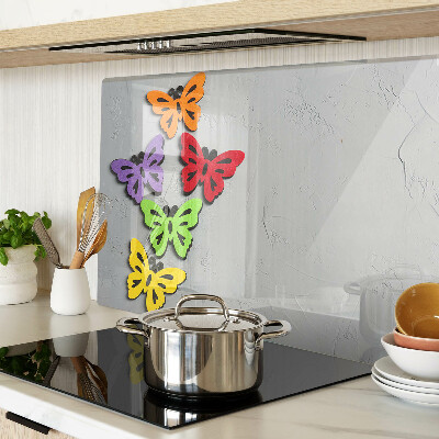 Tagliere in vetro temperato con motivo di farfalle colorate