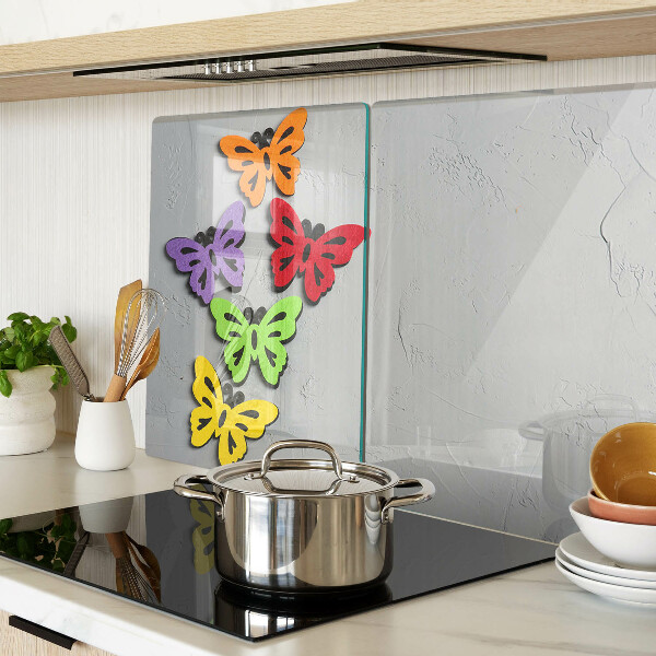 Tagliere in vetro temperato con motivo di farfalle colorate