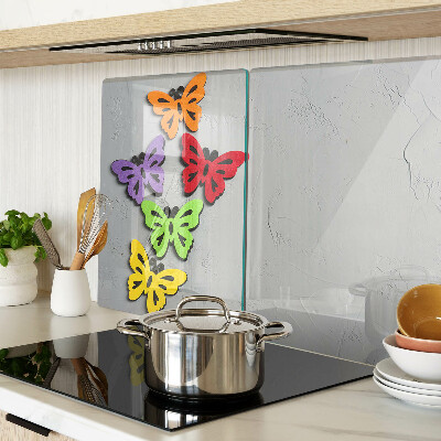 Tagliere in vetro temperato con motivo di farfalle colorate