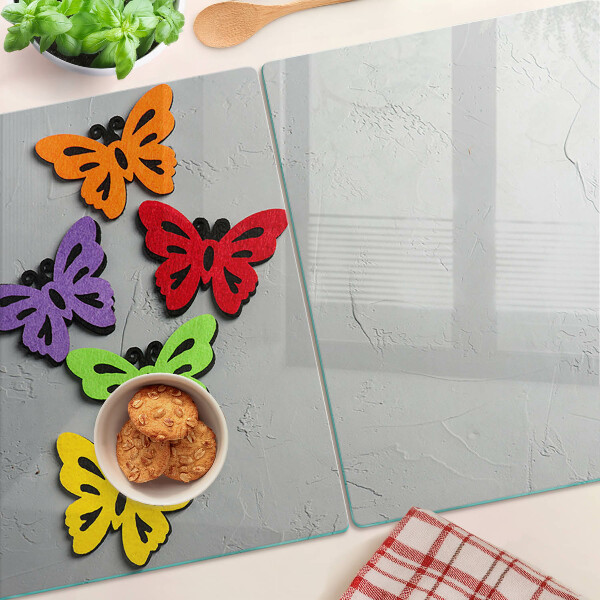 Tagliere in vetro temperato con motivo di farfalle colorate