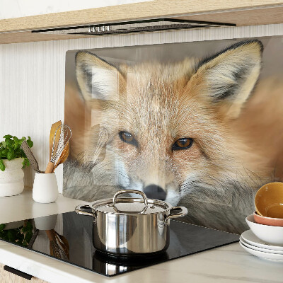 Tagliere in vetro con stampa della giovane volpe rossa