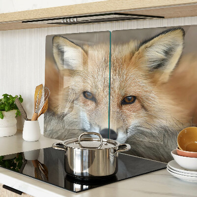 Tagliere in vetro con stampa della giovane volpe rossa