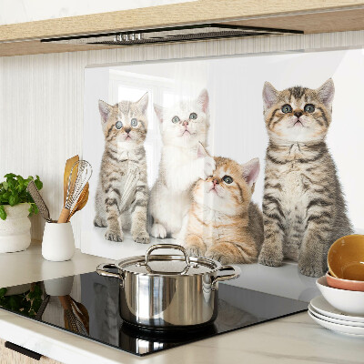 Tagliere in vetro temperato con stampa di un branco di gattini