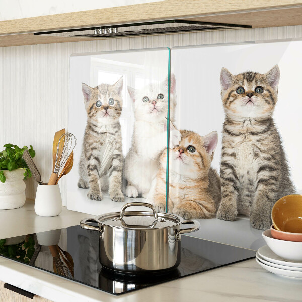 Tagliere in vetro temperato con stampa di un branco di gattini