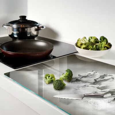 Tagliere in vetro temperato con motivo di cavalli nell'acqua