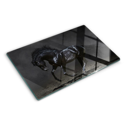 Tagliere in vetro Cavallo nero in movimento