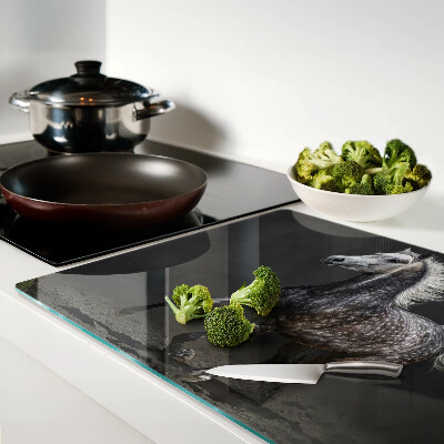 Tagliere in vetro temperato con stampa di cavallo pezzato in corsa