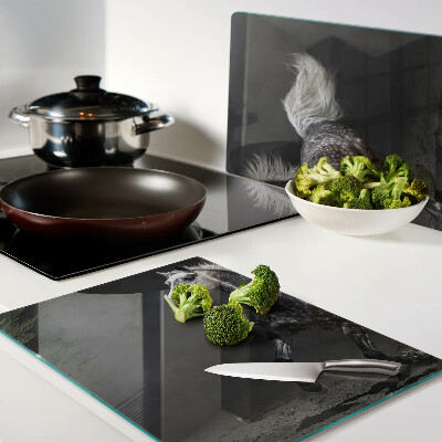 Tagliere in vetro temperato con stampa di cavallo pezzato in corsa