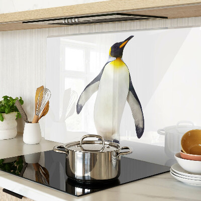 Tagliere in vetro con stampa di un pinguino sul ghiaccio