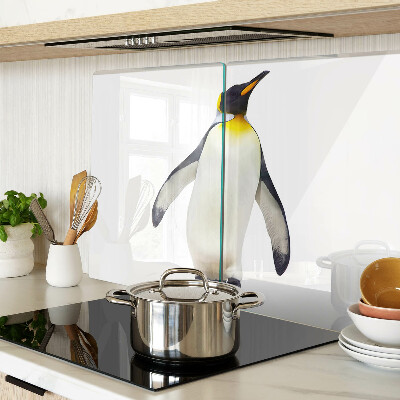 Tagliere in vetro con stampa di un pinguino sul ghiaccio