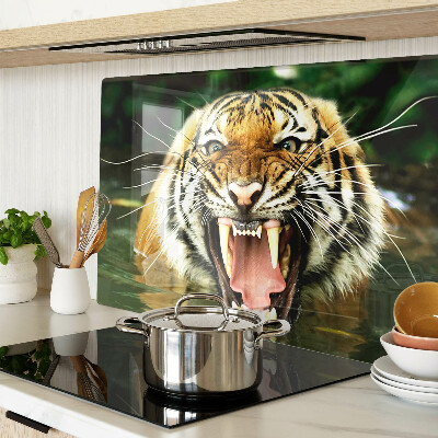 Tagliere in vetro temperato Tigre in attacco
