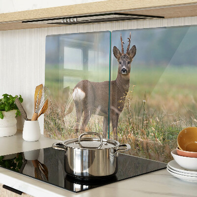 Tagliere in vetro temperato con stampa raffigurante un capriolo nel suo ambiente naturale