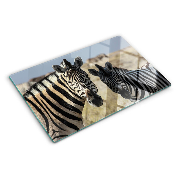 Tagliere in vetro temperato Zebre nel loro ambiente naturale