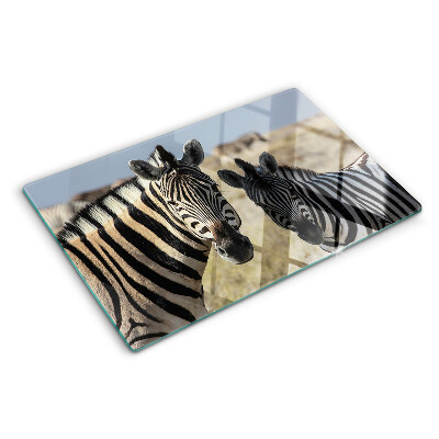Tagliere in vetro temperato Zebre nel loro ambiente naturale