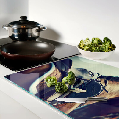 Tagliere in vetro con motivo cavalli, adatto per accessori e attrezzatura per l'equitazione