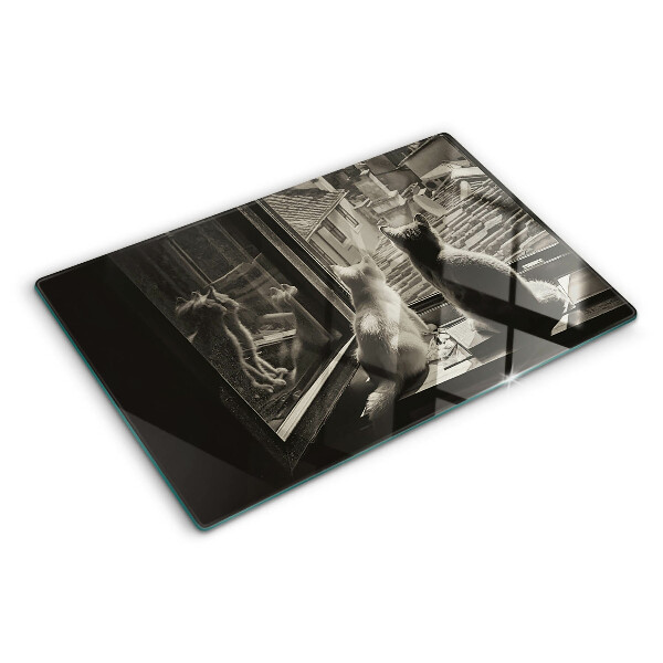 Tagliere in vetro temperato con motivo 