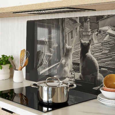 Tagliere in vetro temperato Gatti alla finestra