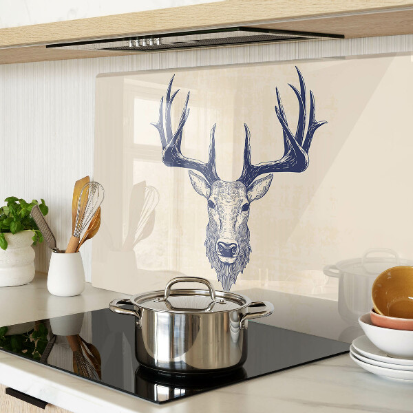 Tagliere in vetro con illustrazione di un alce con le corna