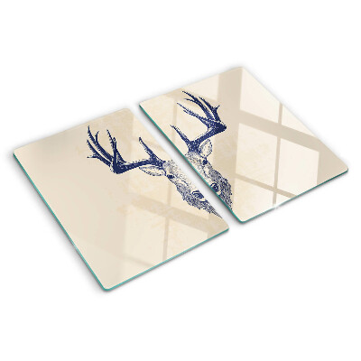 Tagliere in vetro con illustrazione di un alce con le corna