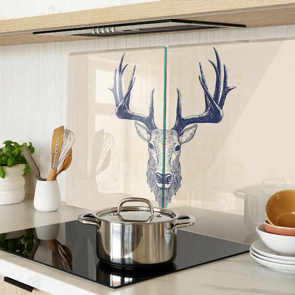 Tagliere in vetro con illustrazione di un alce con le corna