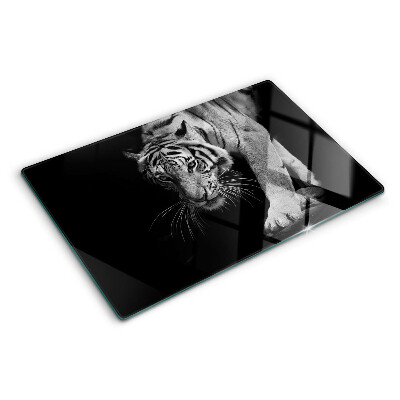 Tagliere in vetro temperato Tigre in bianco e nero