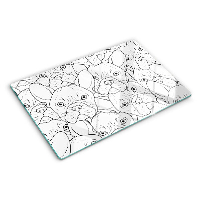 Tagliere in vetro temperato con stampa di bulldog francese