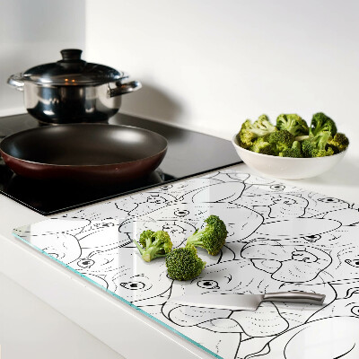 Tagliere in vetro temperato con stampa di bulldog francese