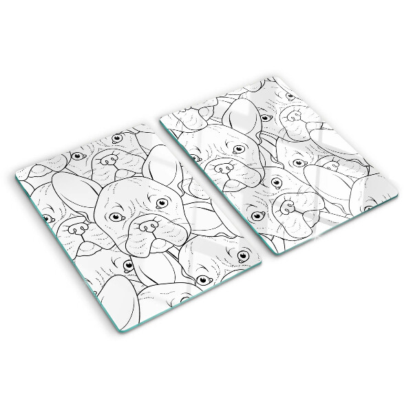 Tagliere in vetro temperato con stampa di bulldog francese