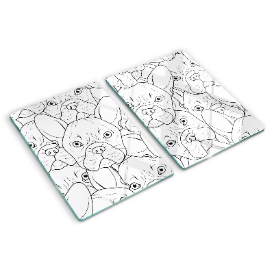 Tagliere in vetro temperato con stampa di bulldog francese