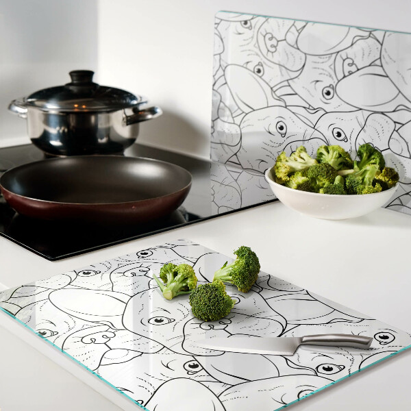 Tagliere in vetro temperato con stampa di bulldog francese