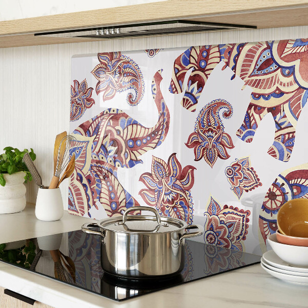 Tagliere in vetro con motivo paisley e fiori